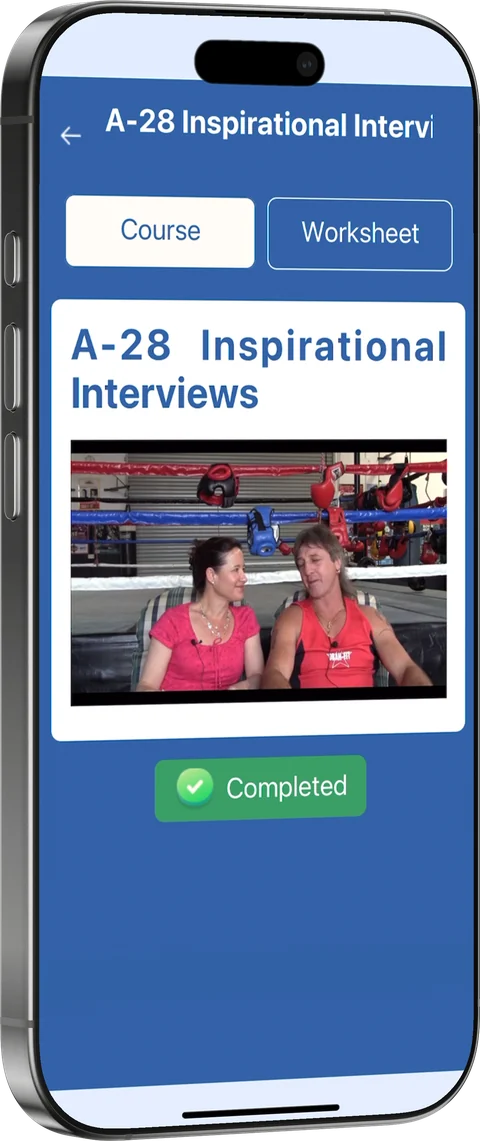 An Inspirational Interviews lesson in the app