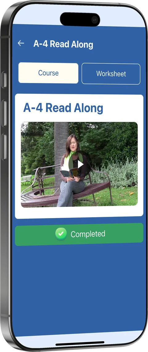 A Read Along lesson in the app