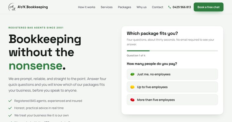 Concept three homepage