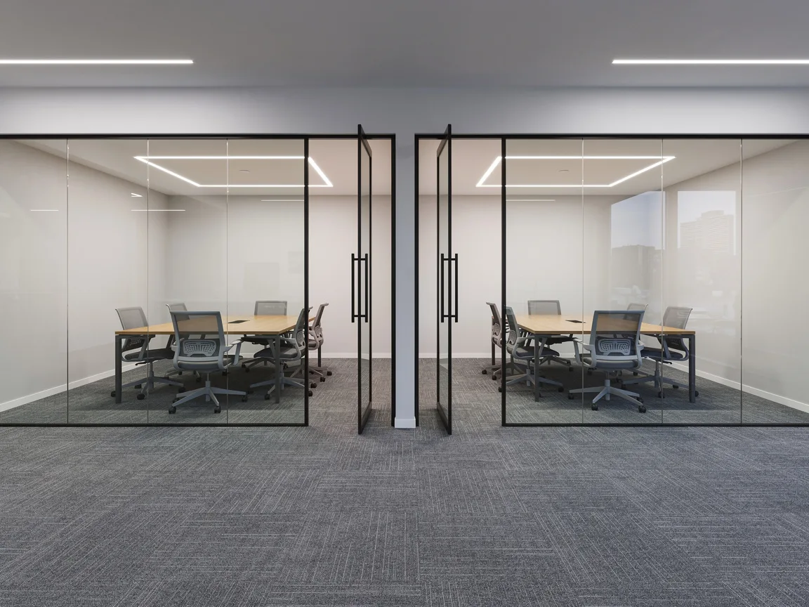 Sample image of glazed meeting rooms in an office