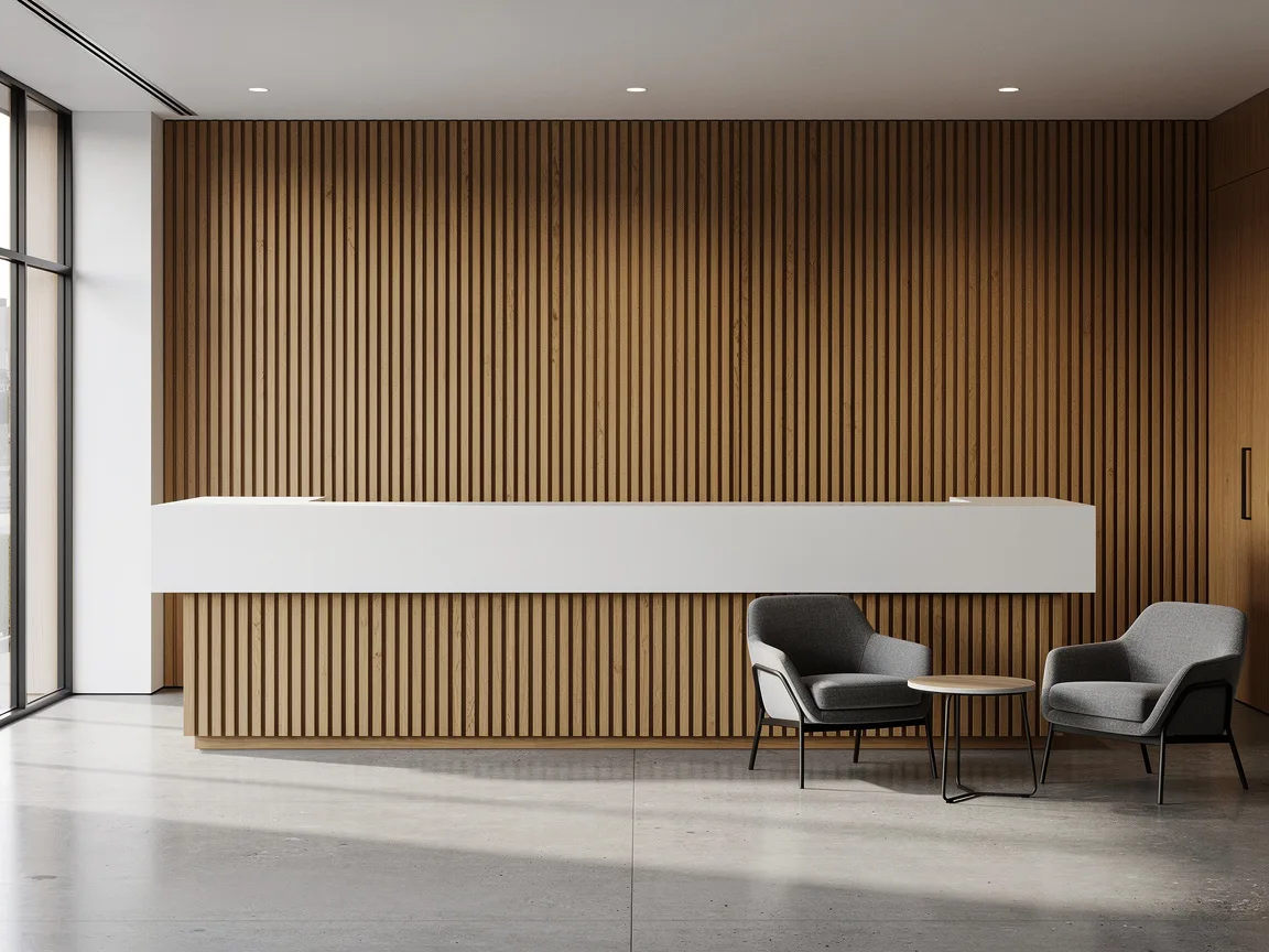 Sample image of a reception desk and feature wall