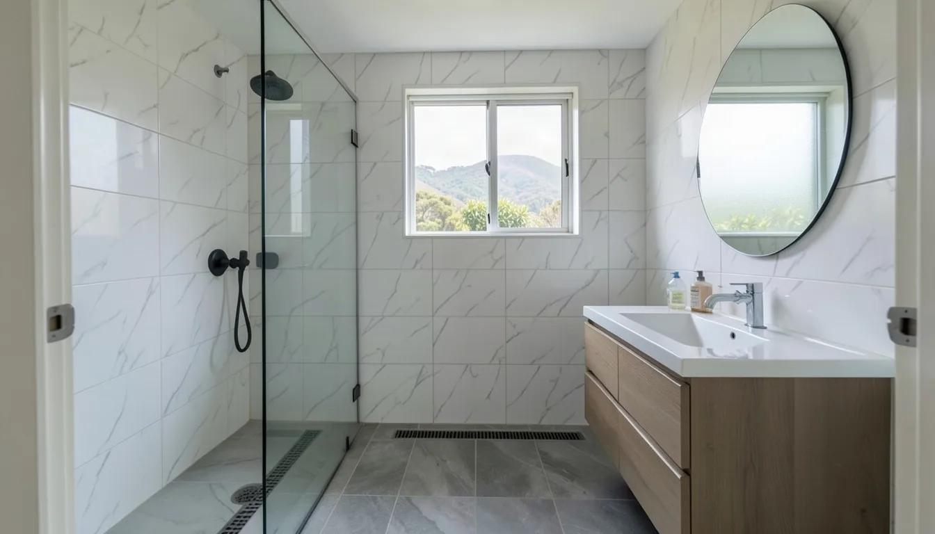 Sample image of a freshly tiled bathroom