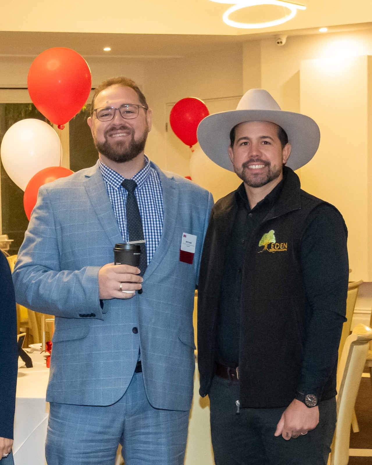 Eduardo from Eden with a fellow BNI member at the chapter event