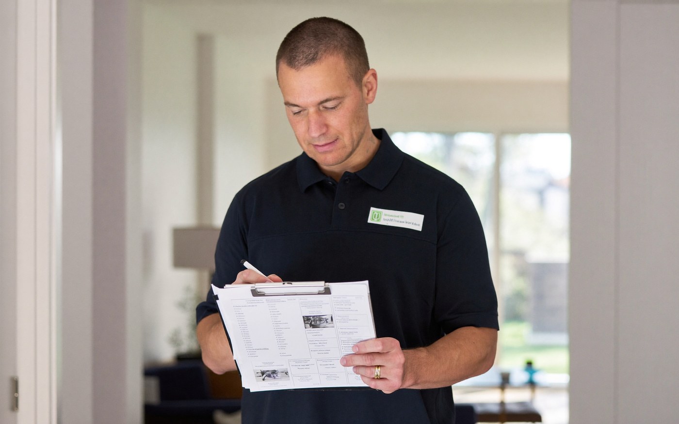 JT inspector reviewing a property compliance report