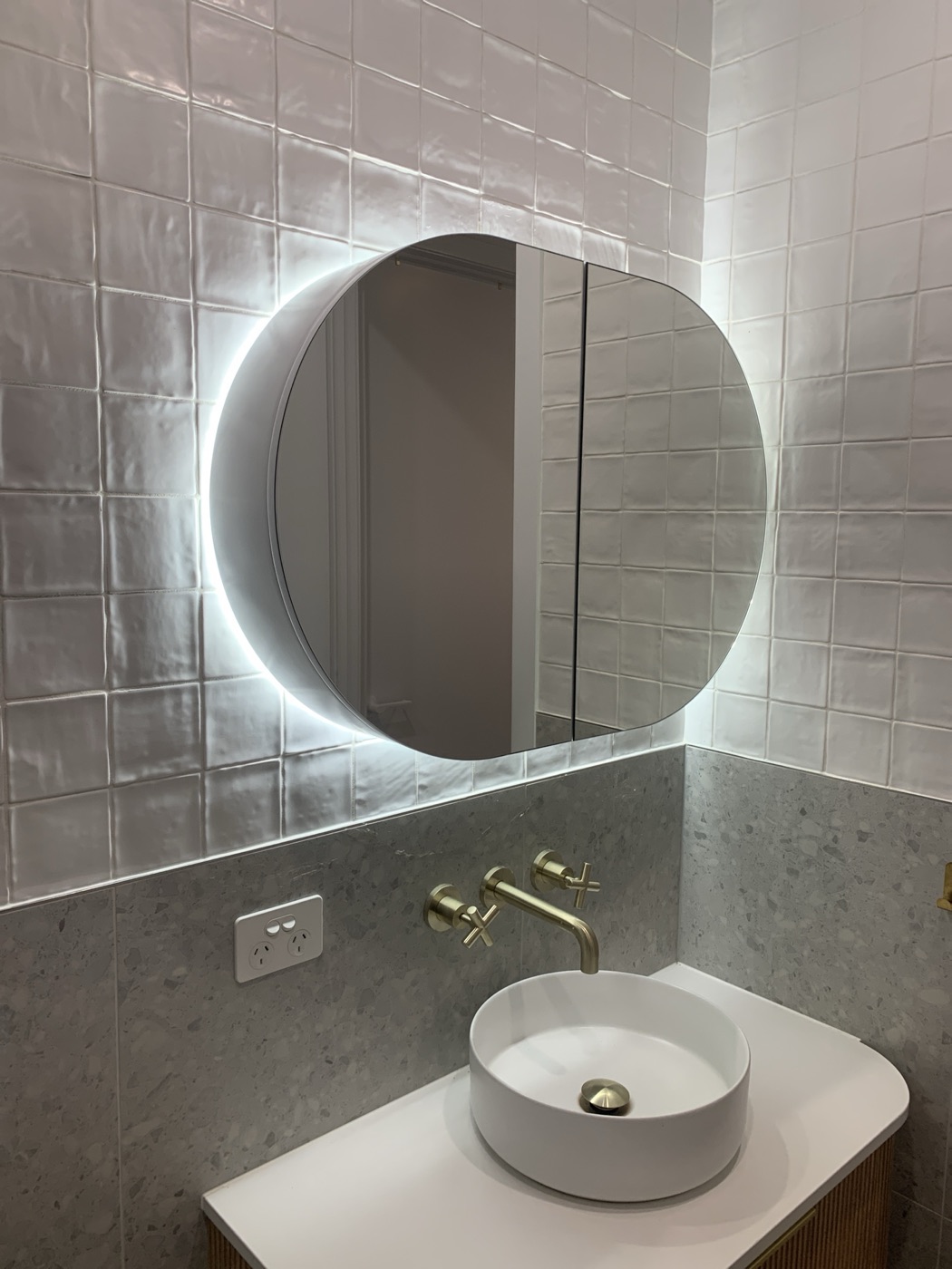 Finished bathroom vanity by JT in Reservoir