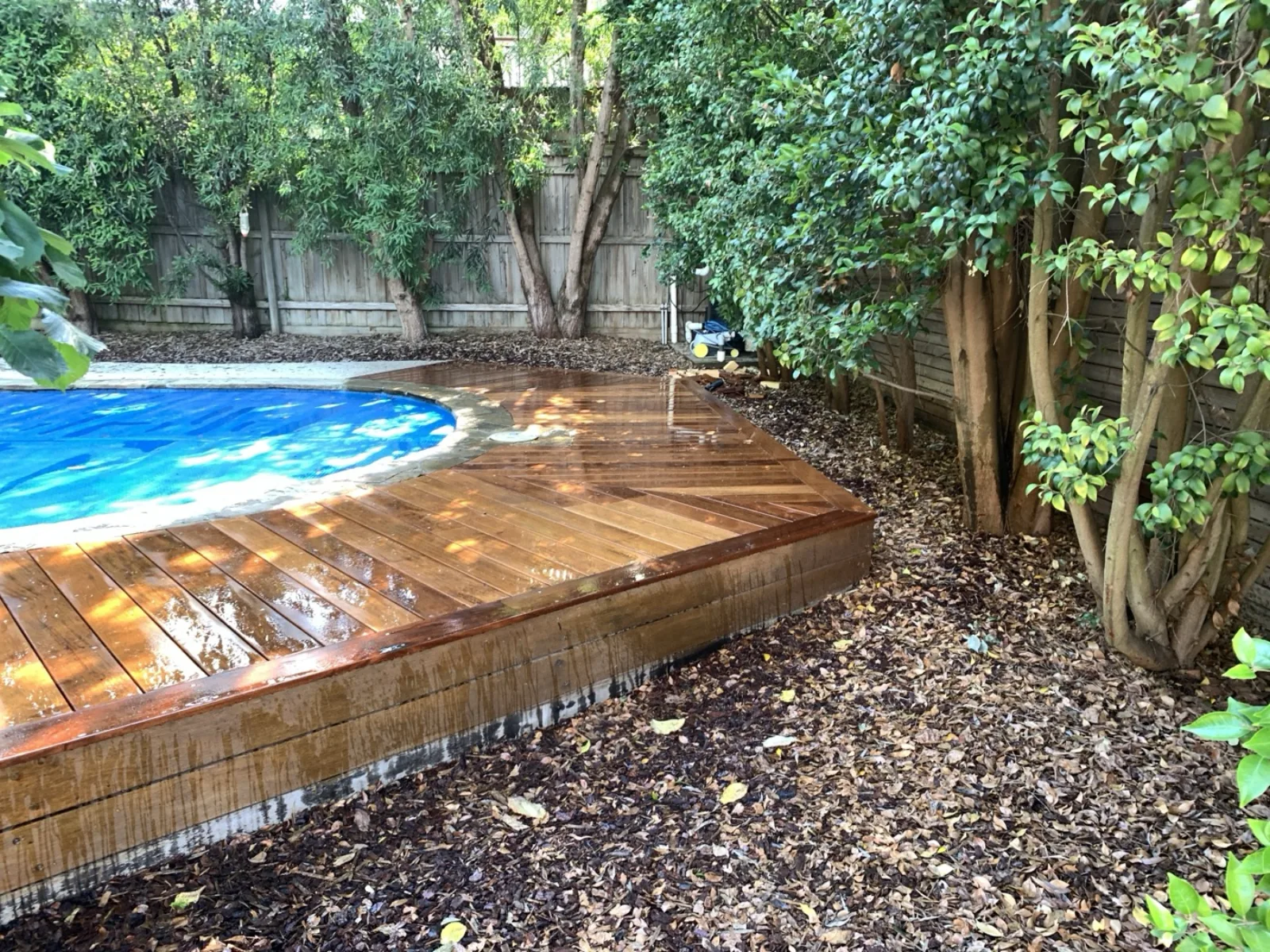 Timber pool deck by JT Handyman in Croydon Hills