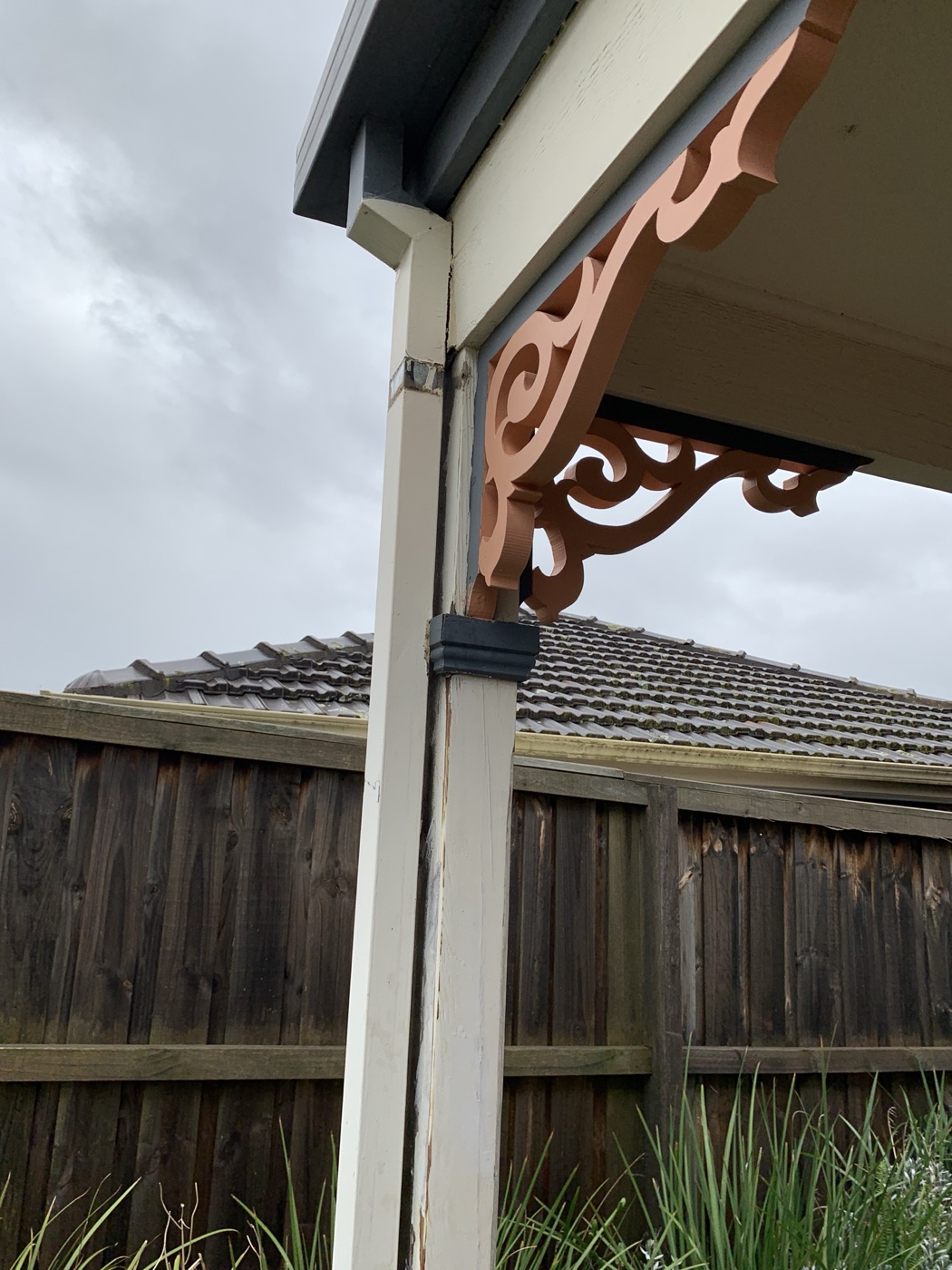 Decorative verandah bracket carpentry by JT Handyman in Keilor