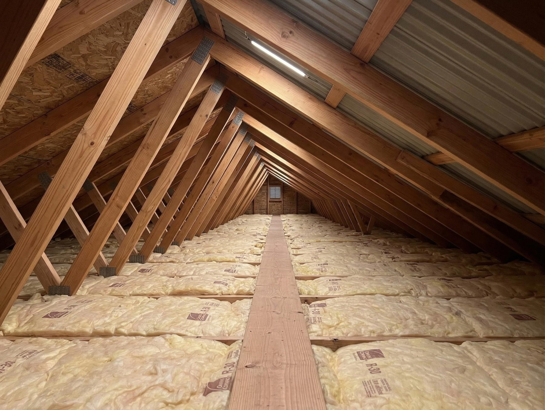 Ceiling after insulation