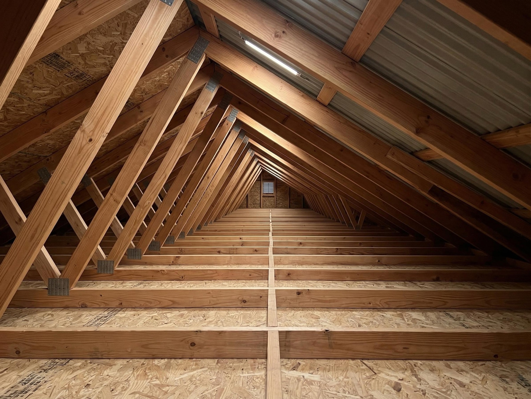 Ceiling before insulation