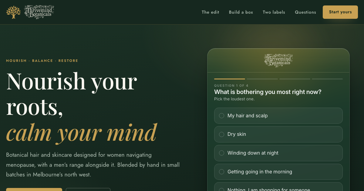Concept three homepage