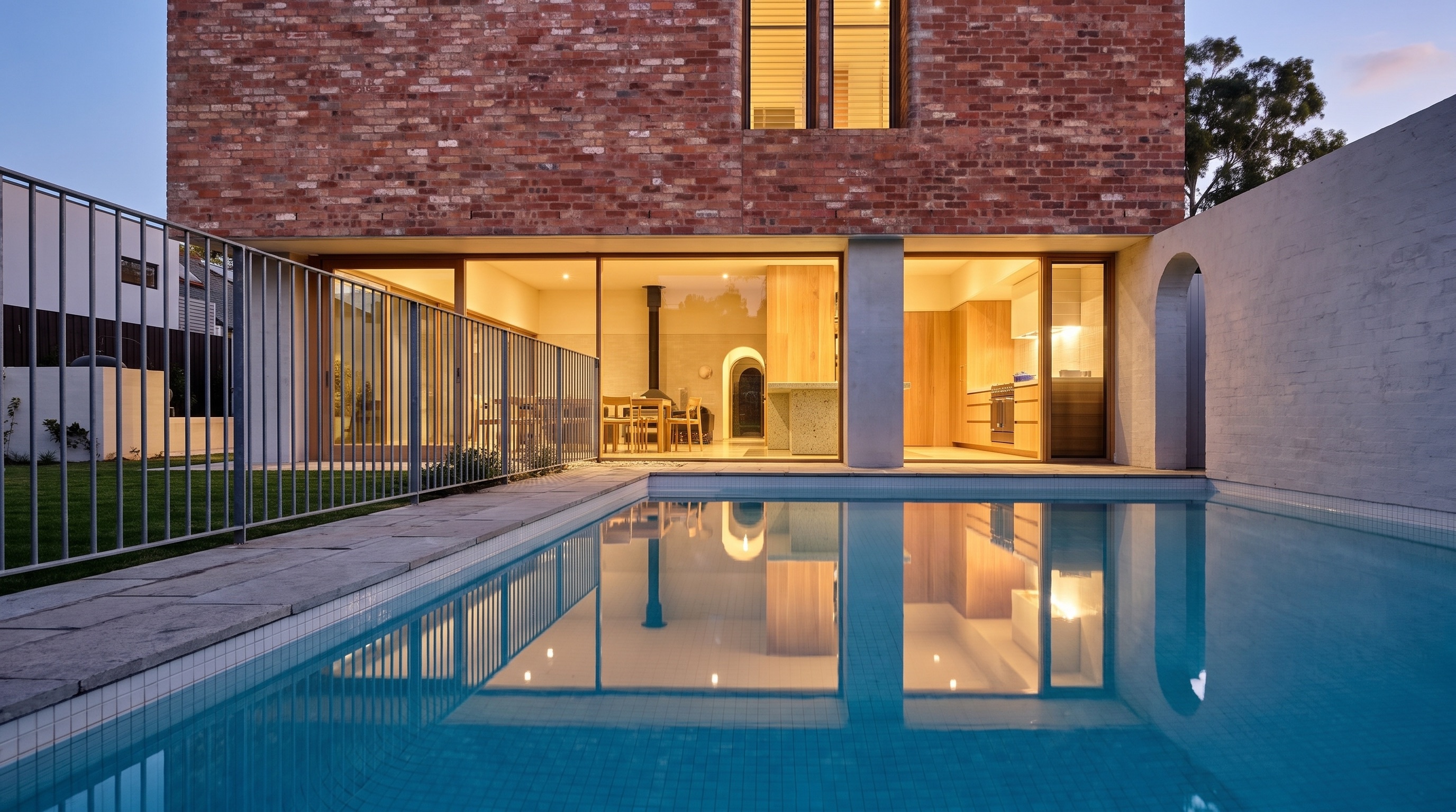 Denbigh Rd, Armadale. The pool at blue hour.
