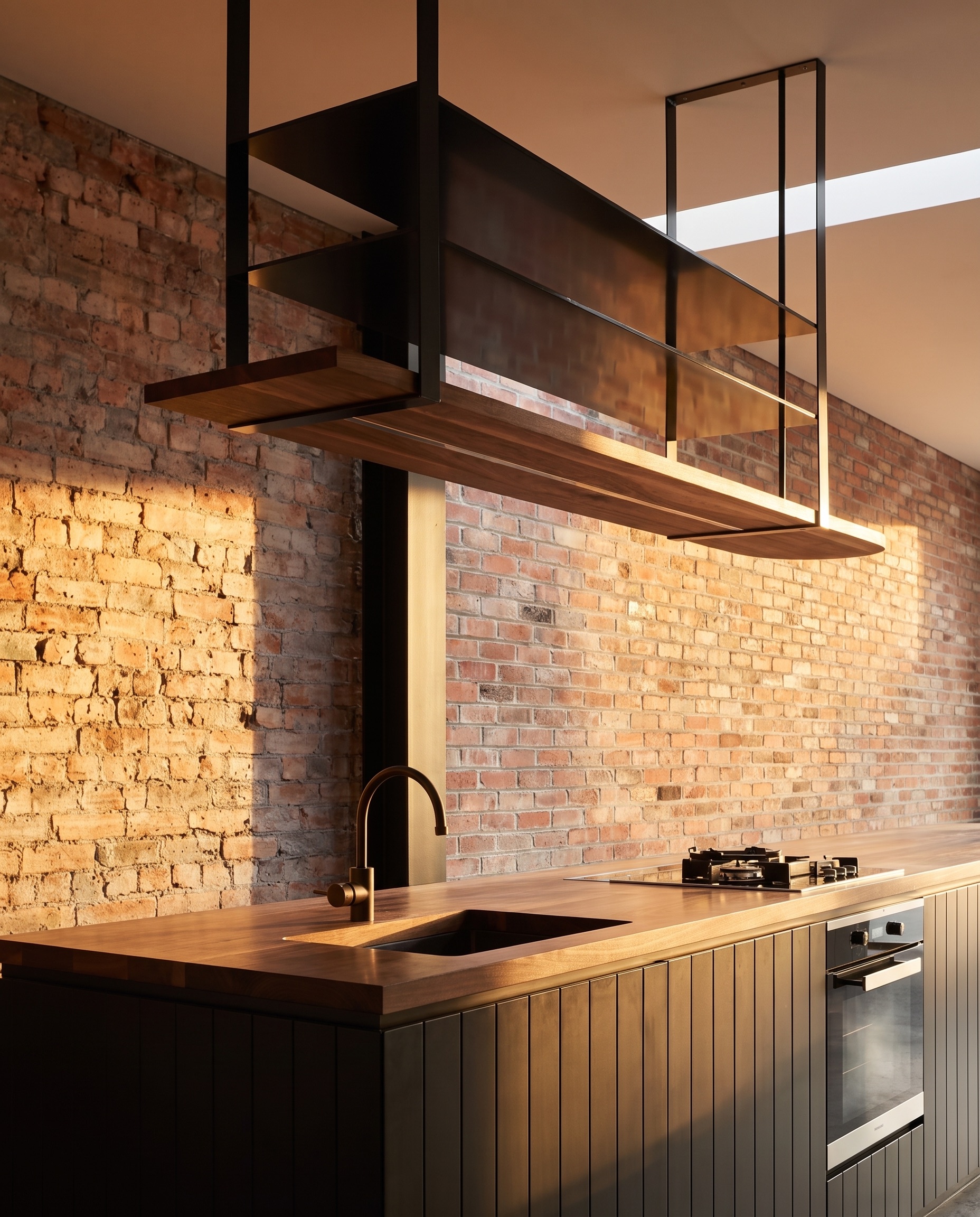 Rose St, Fitzroy. The brick kitchen.