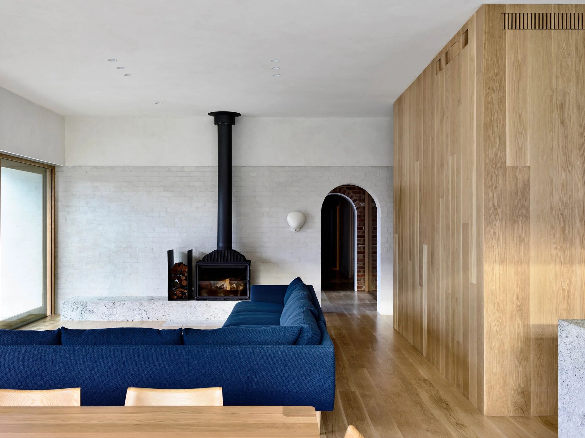 Denbigh Rd fireplace-anchored living room