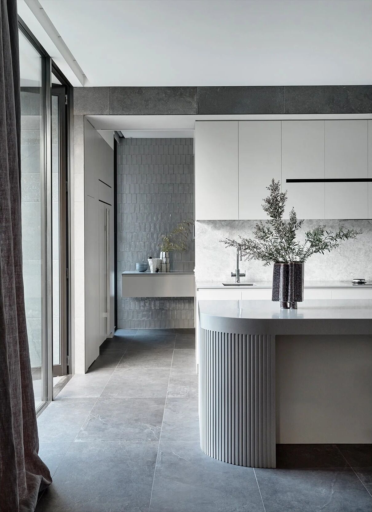 Kerferd Rd interior — stone underfoot and overhead