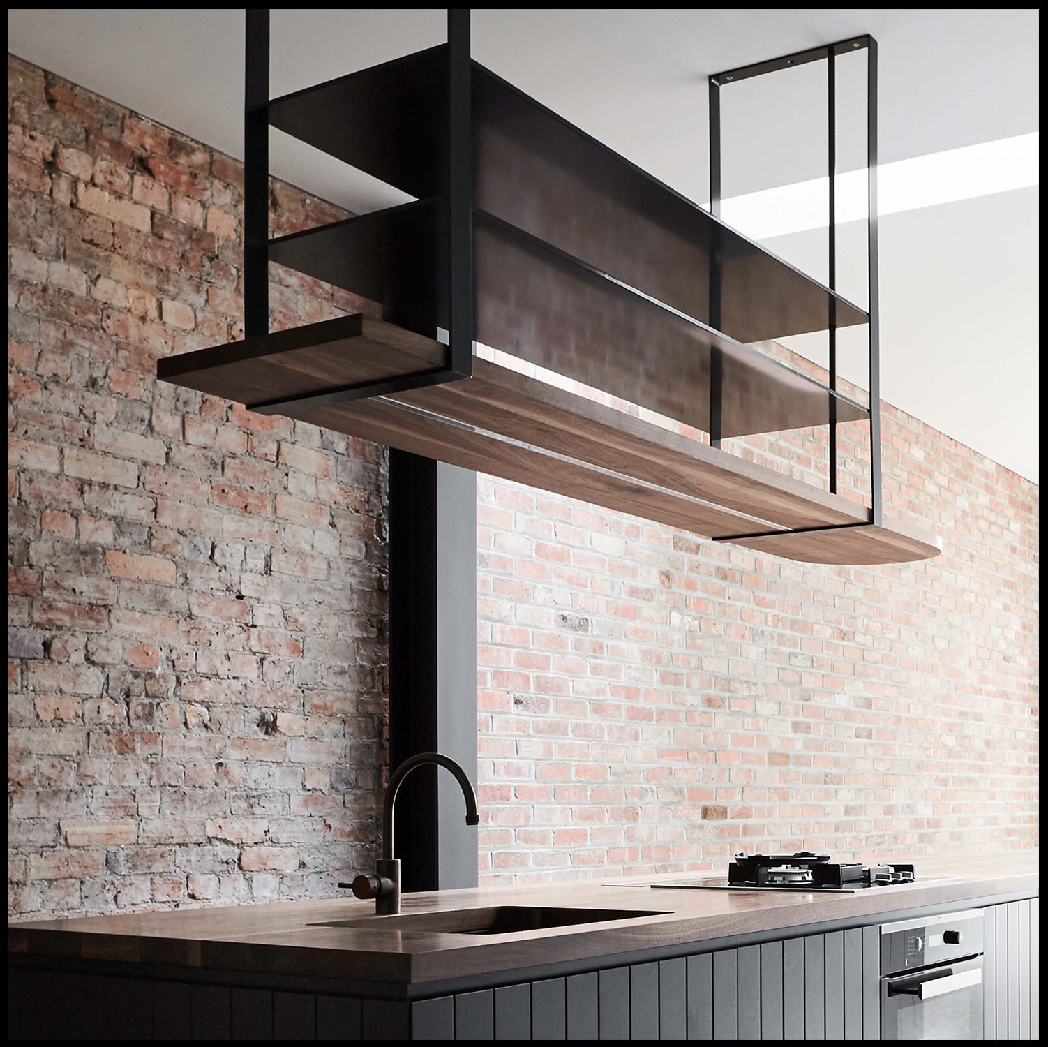 Rose St brick feature kitchen