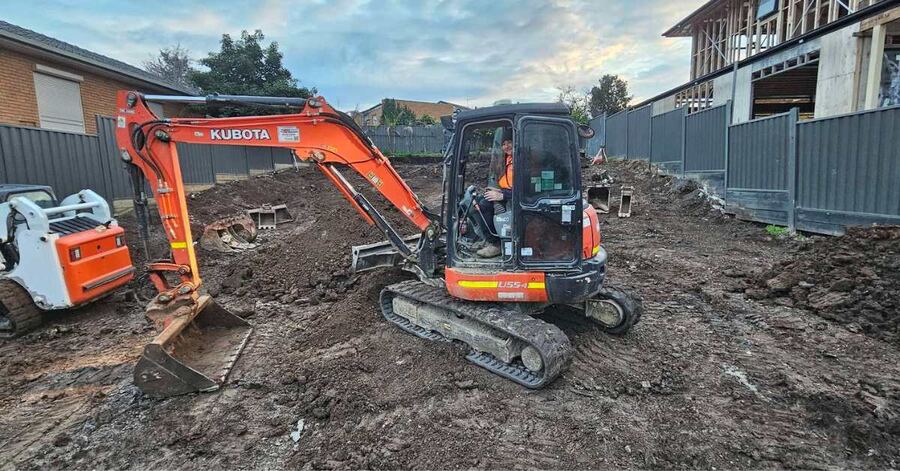 Land clearing with excavation
