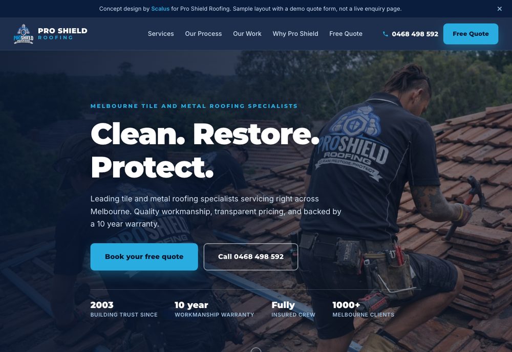 Concept 1 homepage preview