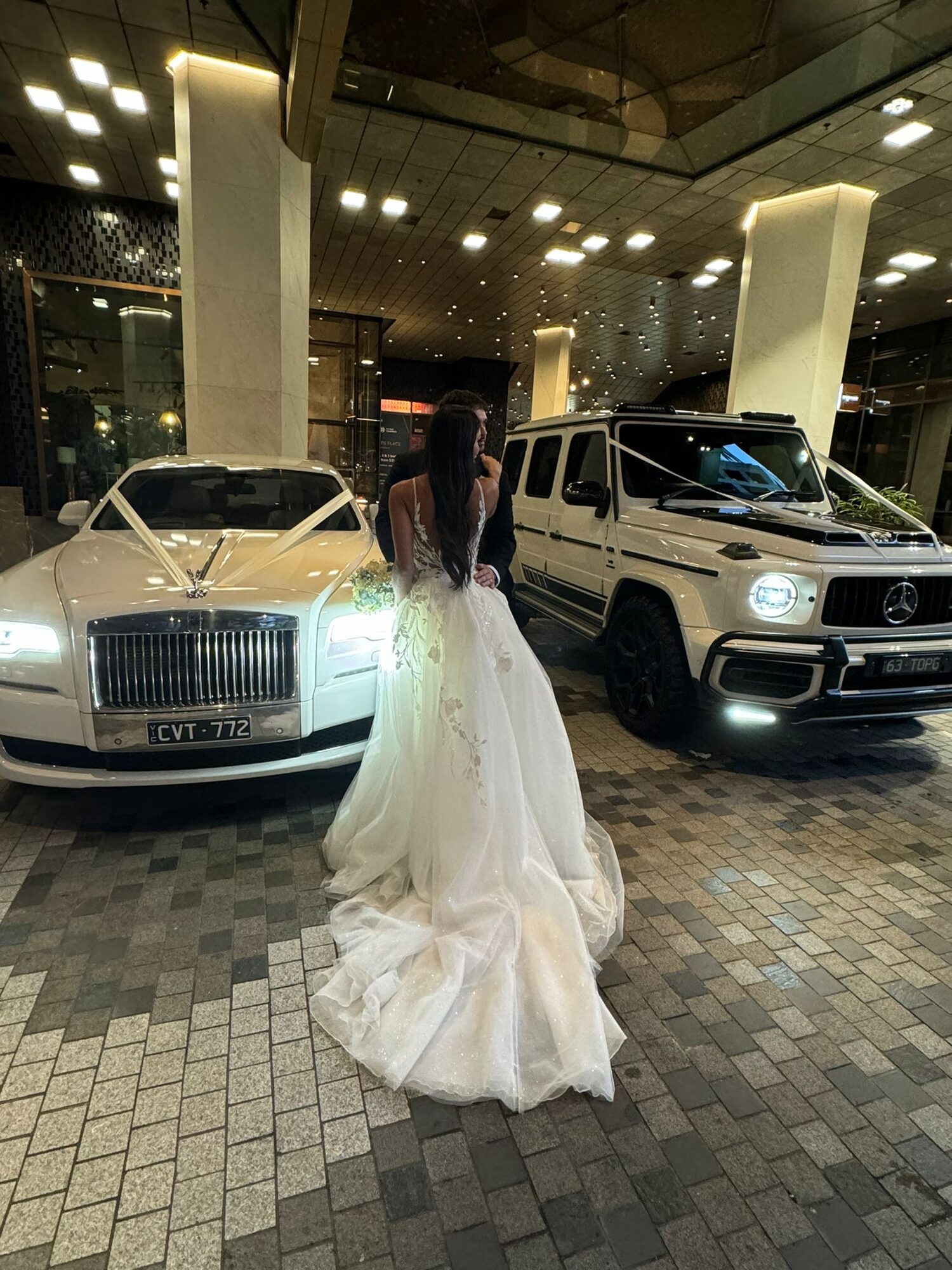 A Rolls Royce Ghost and G Wagon at a Melbourne wedding