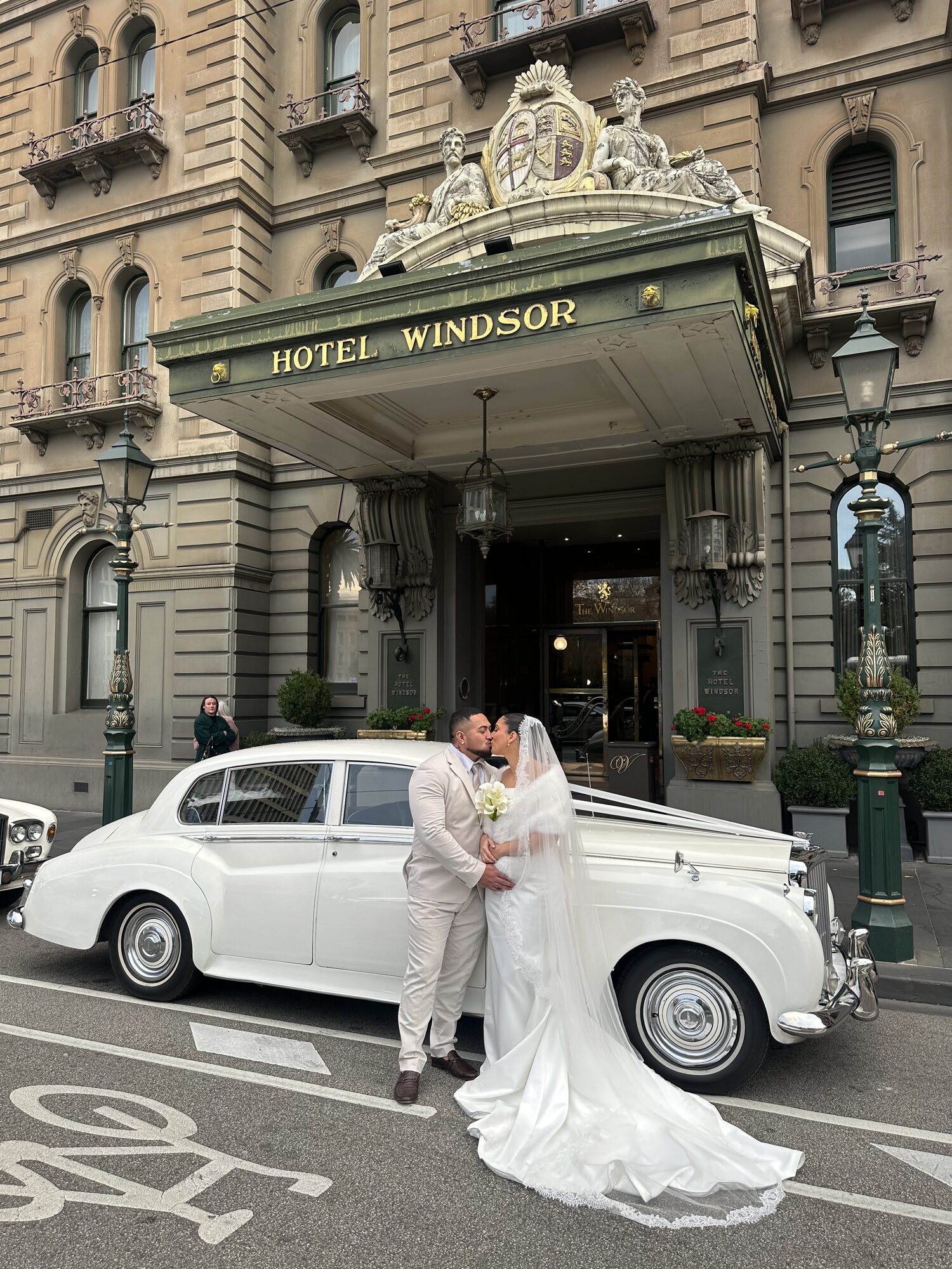 Vintage Rolls Royce outside the Hotel Windsor, Melbourne