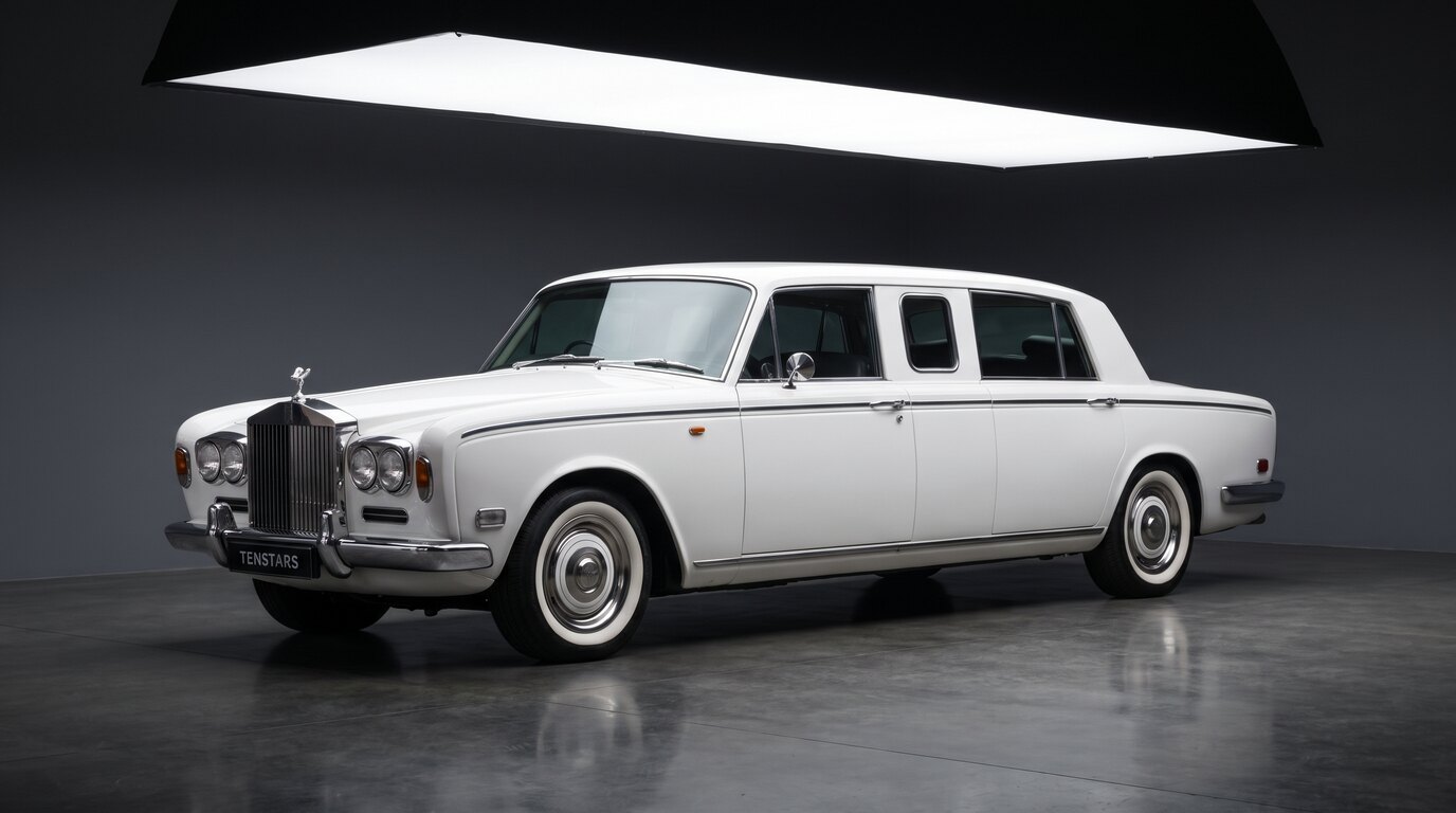 Rolls Royce Stretch Limousine, 1969 · White · 7 seats