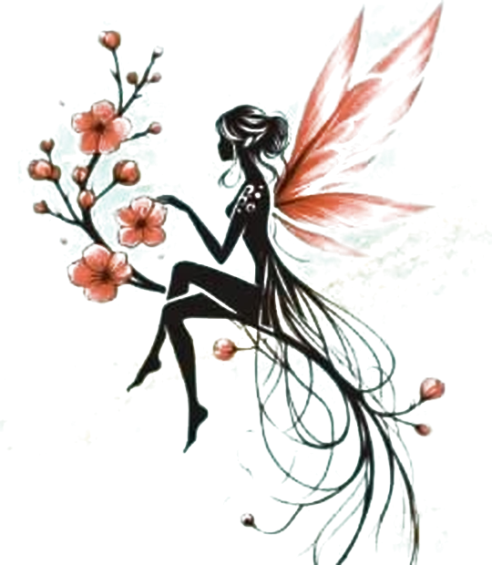 One of the two fairy silhouettes from the bath salt labels