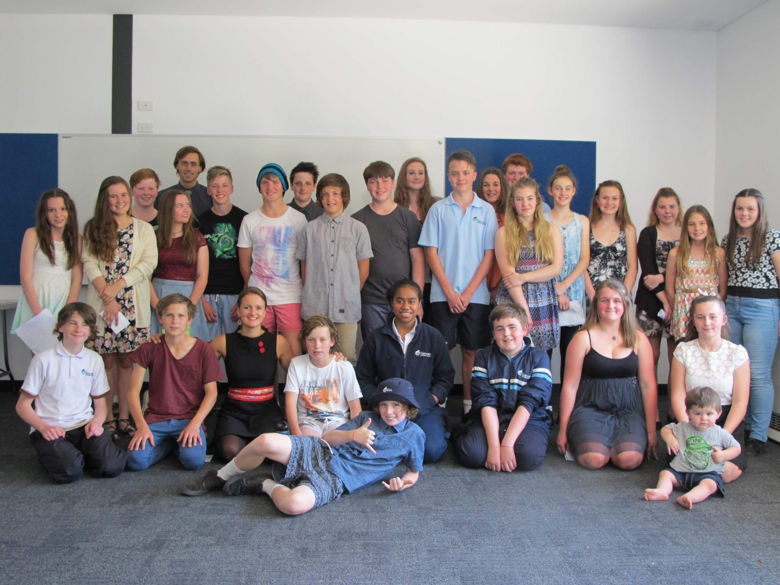 A group of program participants together after a session